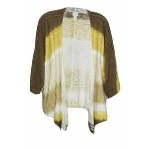Chico's Yellow Brown Open Light Weight Cardigan 1 S